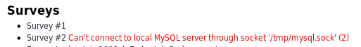 Error: Can't connect to local MySQL server
