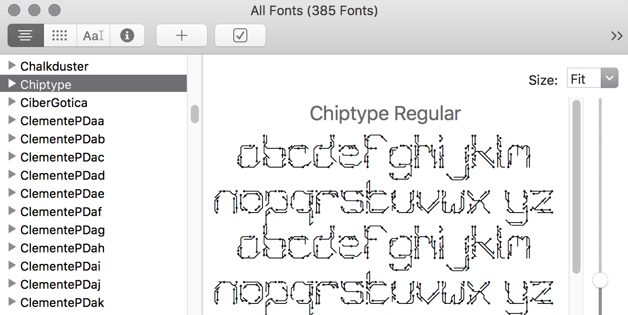 A preview of a glitchy font